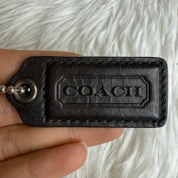 2" COACH Brown Fob Bag Charm Hang tag Hangtag - Picture 1 of 2